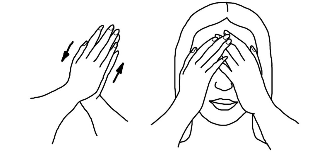 Palming is a popular exercise to relax eye muscles.