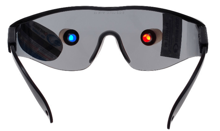 The training glasses have LED light emitters to improve vision